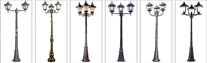 O cargo leve da lâmpada de polo claro 5 do ferro fundido da areia Ornaments decorativo exterior