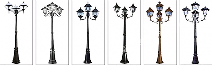 O cargo leve da lâmpada de polo claro 5 do ferro fundido da areia Ornaments decorativo exterior